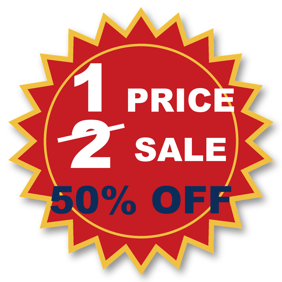 Half price sale - 50% off